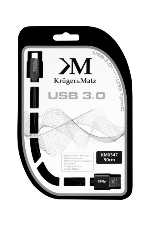 Kabel USB wtyk 3.0 - wtyk typu C 5 Gbps 0,5m Kruger&Matz