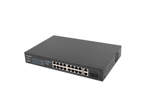 SWITCH LANBERG 16X 100MB POE+/2X COMBO NIEZARZĄDZALNY RACK 19" GIGABIT ETHERNET 250W