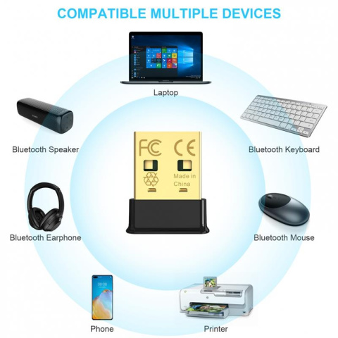 1Mii Adapter Bluetooth 5.0 + EDR do komputera Windows, słuchawek