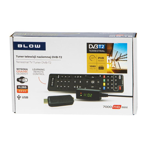 Blow 7000FHD Mini dekoder tuner DVB-T2 HEVC do telewizji naziemnej