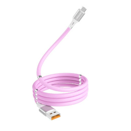 Denmen D11T Przewód USB typ-C magnetyczny różowy 1m