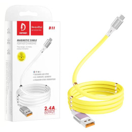 Denmen D11T Przewód USB typ-C magnetyczny żółty 1m
