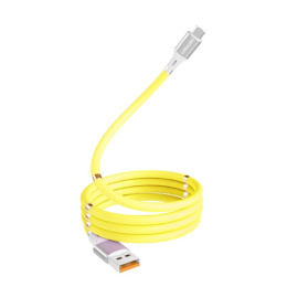 Denmen D11T Przewód USB typ-C magnetyczny żółty 1m