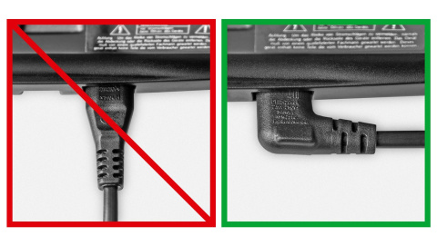 Goobay Kabel zasilający przewód do radia ósemka kątowy 3m czarny