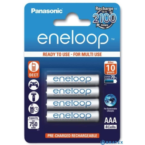 Panasonic Eneloop Akumulatory R3 AAA 750mAh 4 sztuki