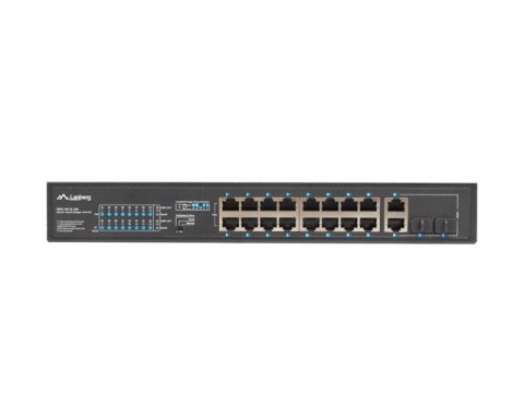 SWITCH LANBERG 16X 100MB POE+/2X COMBO NIEZARZĄDZALNY RACK 19" GIGABIT ETHERNET 250W