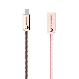 Somostel Przewód kabel USB typ A - typ C 2,4A 1m metalowy różowy