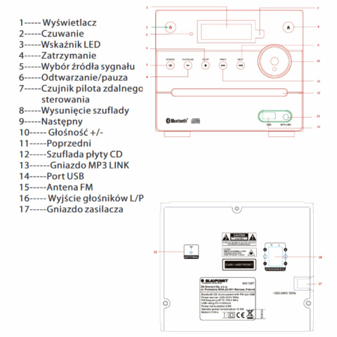 Blaupunkt MS12BT Mikrowieża bluetooth