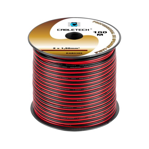 Cabletech Kabel głośnikowy 1,5mm czarno-czerwony 1m