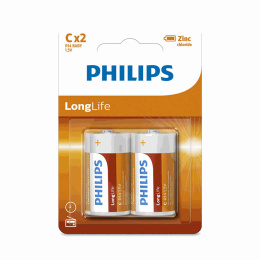 Philips LongLife Baterie R14 C 1,5V cynkowe 2 sztuki