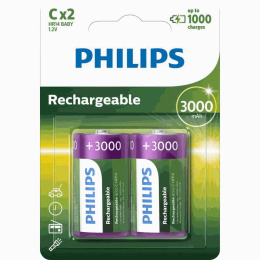 Philips R14B2A300/10 Akumulatory R14 C 3000mAh 2 sztuki