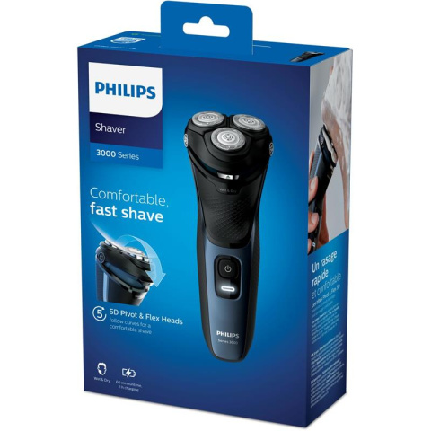 Philips S3134/51 Golarka do brody 3-głowicowa, akumulatorowa