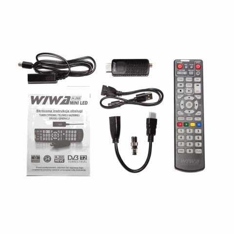 Wiwa Mini LED Tuner dekoder do telewizji naziemnej DVB-T2 HEVC