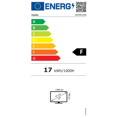 Manta 19LHN122D Telewizor 19" DVB-T2 HEVC czarny