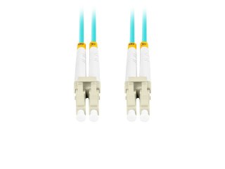 PATCHCORD ŚWIATŁOWODOWY MM LC/UPC-LC/UPC DUPLEX 3.0MM OM3 50/125 LSZH 1M AQUA LANBERG