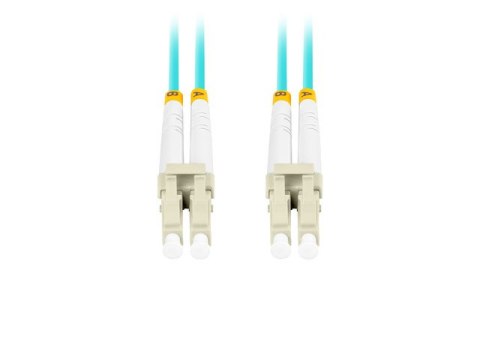 PATCHCORD ŚWIATŁOWODOWY MM LC/UPC-LC/UPC DUPLEX 3.0MM OM3 50/125 LSZH 1M AQUA LANBERG