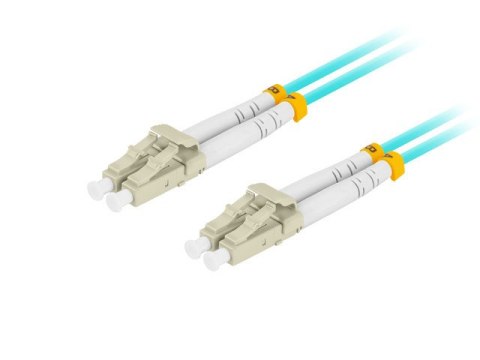 PATCHCORD ŚWIATŁOWODOWY MM LC/UPC-LC/UPC DUPLEX 3.0MM OM3 50/125 LSZH 1M AQUA LANBERG