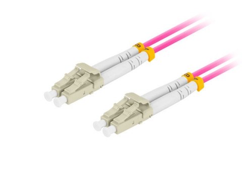 PATCHCORD ŚWIATŁOWODOWY MM LC/UPC-LC/UPC DUPLEX 3.0MM OM4 50/125 LSZH 10M FIOLETOWY LANBERG