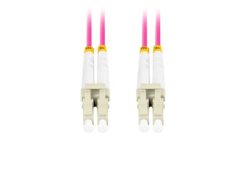 PATCHCORD ŚWIATŁOWODOWY MM LC/UPC-LC/UPC DUPLEX 3.0MM OM4 50/125 LSZH 10M FIOLETOWY LANBERG