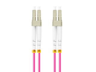 PATCHCORD ŚWIATŁOWODOWY MM LC/UPC-LC/UPC DUPLEX 3.0MM OM4 50/125 LSZH 1M FIOLETOWY LANBERG