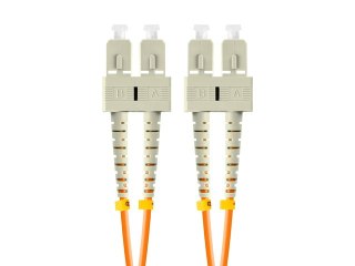 PATCHCORD ŚWIATŁOWODOWY MM SC/UPC-SC/UPC DUPLEX 3.0MM OM2 50/125 LSZH 2M POMARAŃCZOWY LANBERG