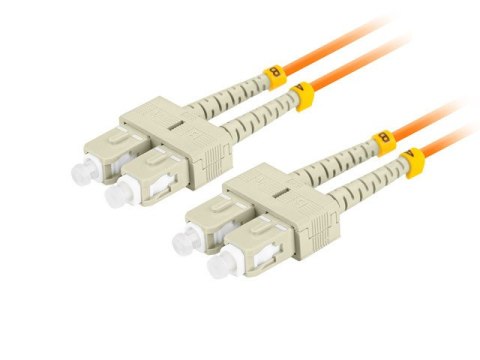 PATCHCORD ŚWIATŁOWODOWY MM SC/UPC-SC/UPC DUPLEX 3.0MM OM2 50/125 LSZH 2M POMARAŃCZOWY LANBERG