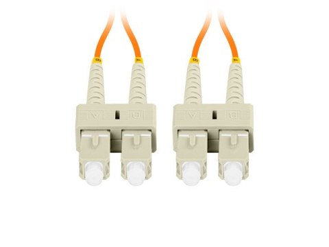 PATCHCORD ŚWIATŁOWODOWY MM SC/UPC-SC/UPC DUPLEX 3.0MM OM2 50/125 LSZH 2M POMARAŃCZOWY LANBERG