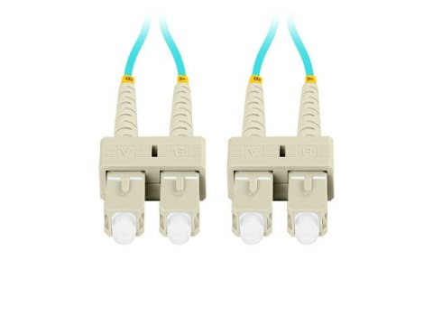 PATCHCORD ŚWIATŁOWODOWY MM SC/UPC-SC/UPC DUPLEX 3.0MM OM3 50/125 LSZH 2M AQUA LANBERG