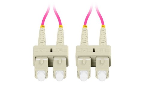 PATCHCORD ŚWIATŁOWODOWY MM SC/UPC-SC/UPC DUPLEX 3.0MM OM4 50/125 LSZH 1M FIOLETOWY LANBERG