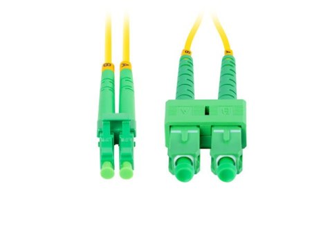 PATCHCORD ŚWIATŁOWODOWY SM SC/APC-LC/APC DUPLEX 3.0MM LSZH G657A1 2M ŻÓŁTY LANBERG