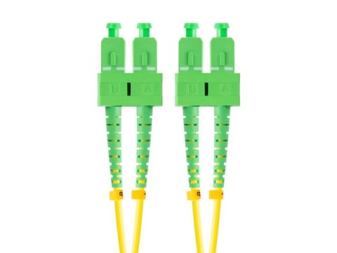 PATCHCORD ŚWIATŁOWODOWY SM SC/APC-SC/APC DUPLEX 3.0MM LSZH G657A1 10M ŻÓŁTY LANBERG