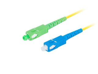 PATCHCORD ŚWIATŁOWODOWY SM SC/APC-SC/UPC SIMPLEX 3.0MM LSZH G657A1 1M ŻÓŁTY LANBERG