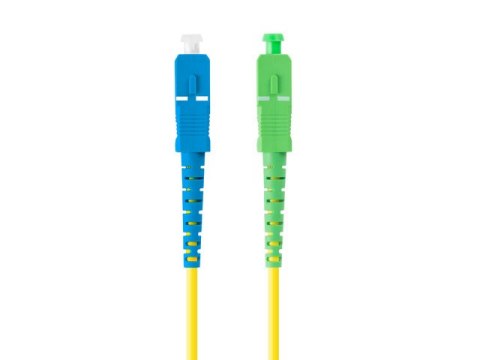 PATCHCORD ŚWIATŁOWODOWY SM SC/APC-SC/UPC SIMPLEX 3.0MM LSZH G657A1 1M ŻÓŁTY LANBERG