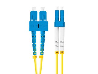 PATCHCORD ŚWIATŁOWODOWY SM SC/UPC-LC/UPC DUPLEX 3.0MM LSZH G657A1 1M ŻÓŁTY LANBERG