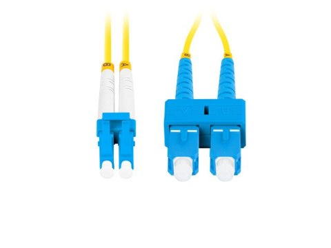 PATCHCORD ŚWIATŁOWODOWY SM SC/UPC-LC/UPC DUPLEX 3.0MM LSZH G657A1 1M ŻÓŁTY LANBERG