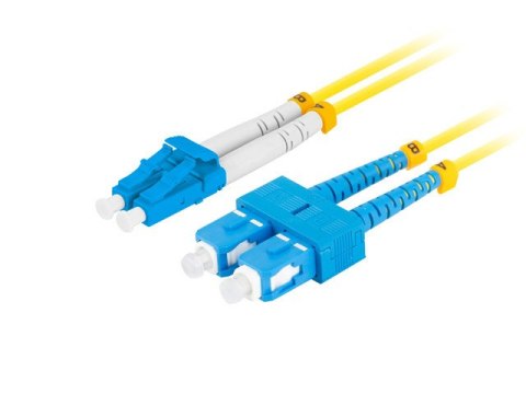 PATCHCORD ŚWIATŁOWODOWY SM SC/UPC-LC/UPC DUPLEX 3.0MM LSZH G657A1 1M ŻÓŁTY LANBERG