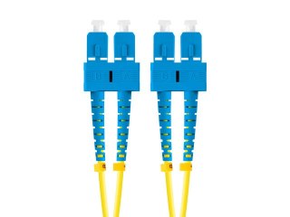 PATCHCORD ŚWIATŁOWODOWY SM SC/UPC-SC/UPC DUPLEX 3.0MM LSZH G657A1 10M ŻÓŁTY LANBERG