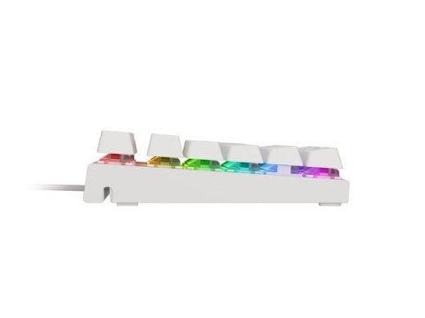 KLAWIATURA DLA GRACZY GENESIS THOR 303 TKL WHITE ES PODŚWIETLENIE RGB MECHANICZNA BROWN SWITCH