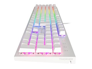 KLAWIATURA DLA GRACZY GENESIS THOR 303 WHITE ES PODŚWIETLENIE RGB MECHANICZNA BROWN SWITCH