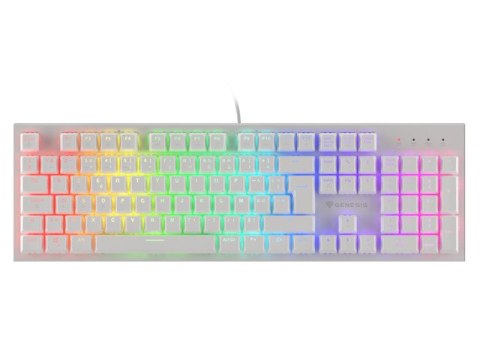 KLAWIATURA DLA GRACZY GENESIS THOR 303 WHITE FR PODŚWIETLENIE RGB MECHANICZNA BROWN SWITCH