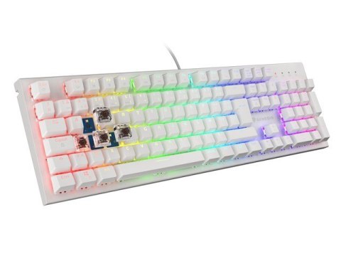 KLAWIATURA DLA GRACZY GENESIS THOR 303 WHITE FR PODŚWIETLENIE RGB MECHANICZNA BROWN SWITCH