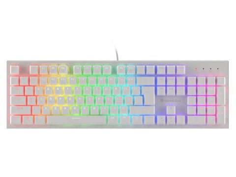 KLAWIATURA DLA GRACZY GENESIS THOR 303 WHITE US PODŚWIETLENIE RGB MECHANICZNA BROWN SWITCH