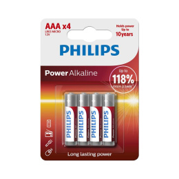 Philips Power Alkaline Baterie AAA R03 1,5V alkaliczne 4 sztuki