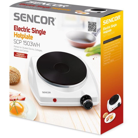 Sencor SCP1503WH-EUE4 Kuchenka elektryczna 1P 1500W biała