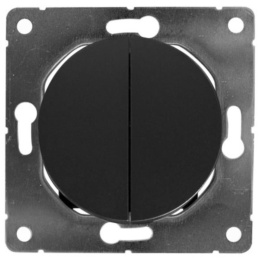 Electromalt OVAL Włącznik podwójny czarny