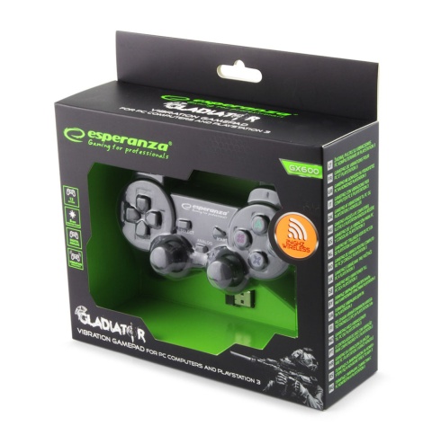 Esperanza Gamepad bezprzewodowy USB 2,4GHz do PC/PS3 czarny