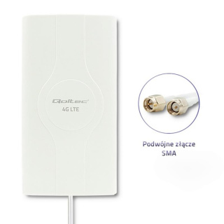 Qoltec Antena 4G LTE dookólna DUAL z podwójnym złączem SMA 30dBi wewnętrzna