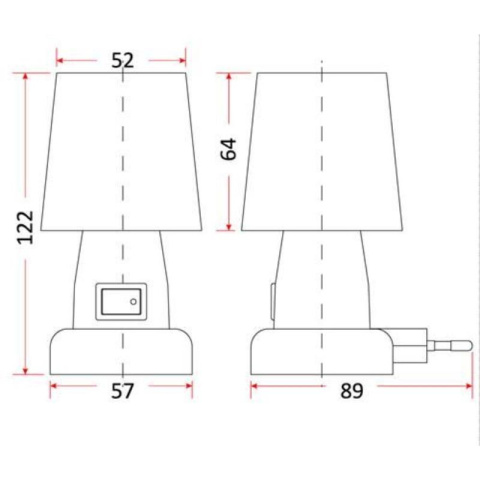 Rum-lux ML1 Lampka nocna do gniazdka z wyłącznikiem