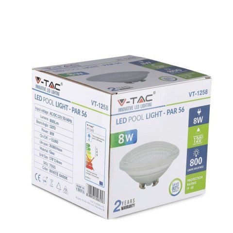 Żarówka LED V-TAC Basenowa 8W PAR56 VT-1258 6400K 800lm