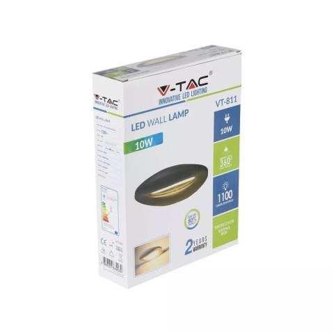 Kinkiet Ścienny V-TAC 10W LED Czarny VT-811 3000K 1100lm